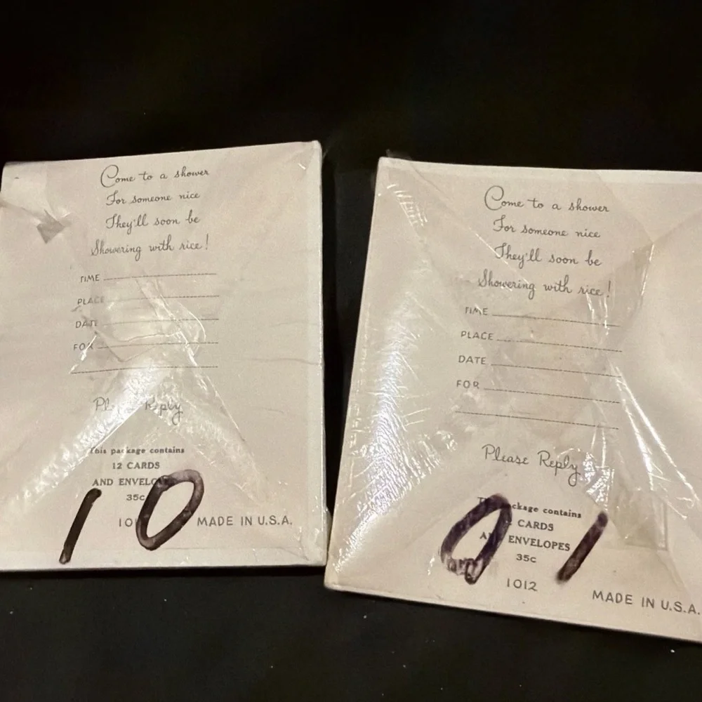 Vintage Bridal Shower Invitations 2 Sealed Packs 12 Count Each Envelopes